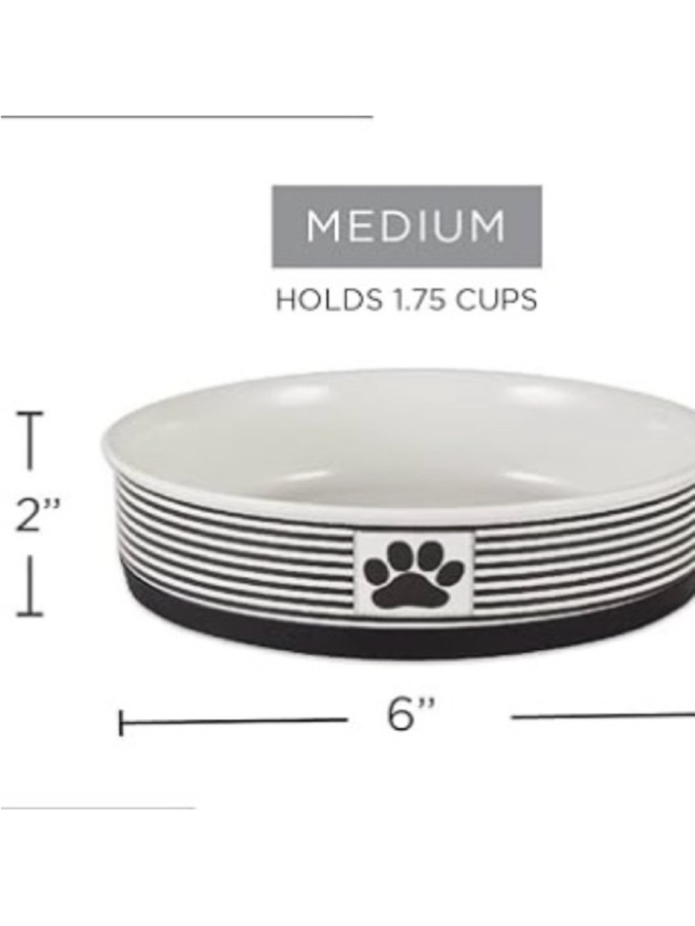 🆕-Bone Dry- Ceramic Pet Bowl for Dogs & Cats. French Blue 6'x 2" - Picture 4 of 6